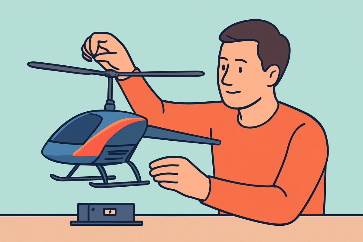 Helikopterin pääroottorin tasapainotus käsin